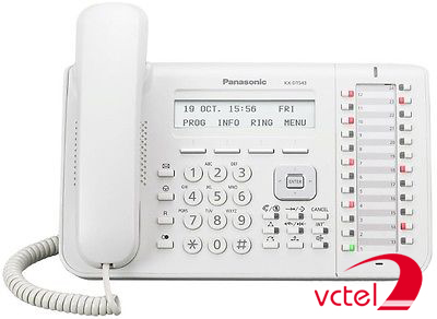 Bàn lập trình KX-DT543 có màu trắng và đen trang nhã, sang trọng vctel