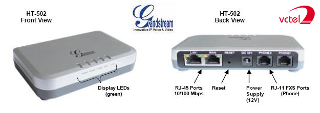 Bộ chuyển đổi VOIP Grandstream HT502 bảo hành 12 tháng vctel