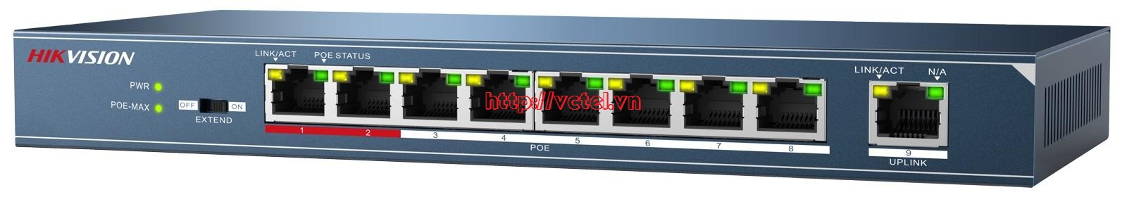 Switch POE 8 cổng Hikvision DS-3E0109P-E chính hãng vctel